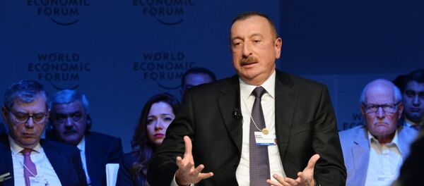 Ильхам Алиев на Всемирном экономическом форуме в Давосе, 23 января 2018 года - Sputnik Азербайджан