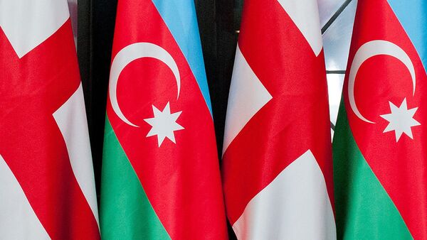Флаги Азербайджана и Грузии - Sputnik Азербайджан