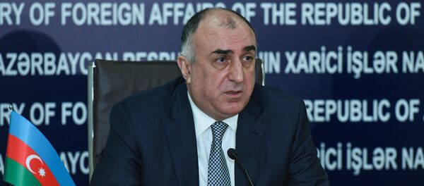 Министр иностранных дел АР Эльмар Мамедъяров во время пресс-конференции в Баку Министр иностранных дел АР Эльмар Мамедъяров во время пресс-конференции в Баку - Sputnik Азербайджан