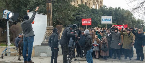 Съемки фильма, посвященного 100-летию Азербайджанской Демократической Республики - Sputnik Азербайджан