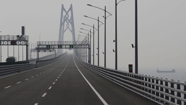 Морской мост Гонконг-Чжухай-Макао в Китае - Sputnik Azərbaycan