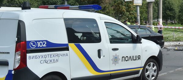 Автомобиль полиции в Украине, фото из архива - Sputnik Азербайджан