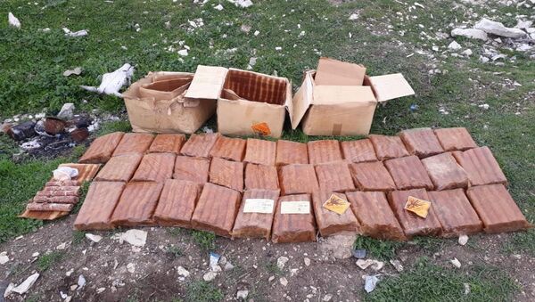 Взрывчатые вещества, обнаруженные на территории села Молладжалили Гейгельского района - Sputnik Азербайджан