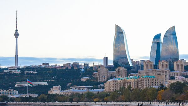 Вид на комплекс Flame Towers в Баку - Sputnik Азербайджан