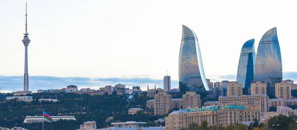 Вид на комплекс Flame Towers в Баку - Sputnik Азербайджан
