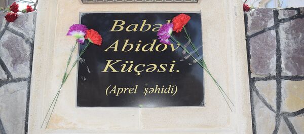 Şabrandakı küçələrdən birinə aprel döyüşlərində şəhid olan kiçik gizir Babək Abidovun adı verilib - Sputnik Азербайджан