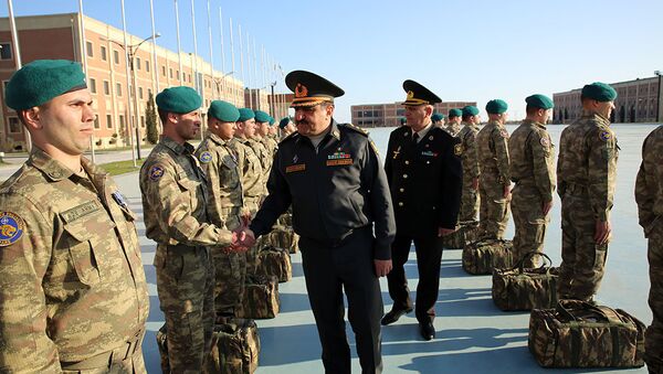 Группа азербайджанских миротворцев вернулась из Афганистана - Sputnik Азербайджан