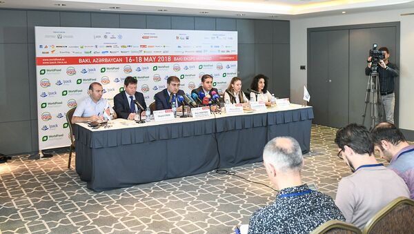 Пресс-конференция, посвященная 24 Азербайджанской Международной Выставке Пищевая Промышленность - Sputnik Азербайджан