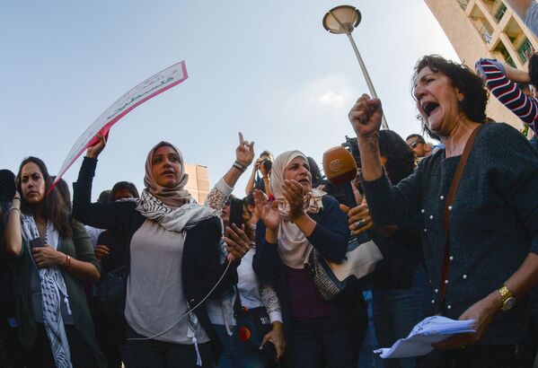 Протесты против переноса посольства США из Тель-Авива в Иерусалим - Sputnik Азербайджан