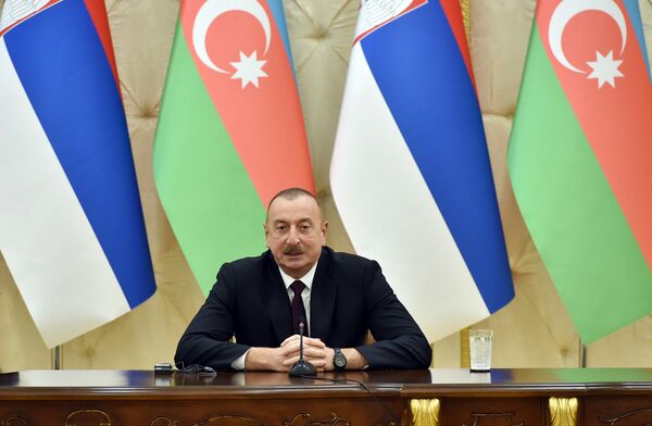Выступление президента Азербайджана Ильхама Алиева Выступление президента Азербайджана Ильхама Алиева - Sputnik Азербайджан