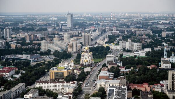 Вид на город со смотровой площадки бизнес-центра Высоцкий - Sputnik Азербайджан