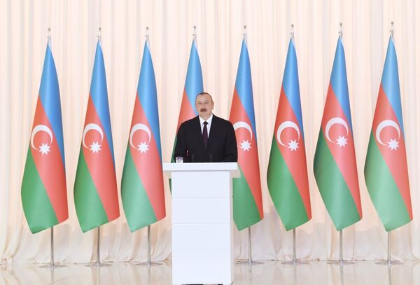 Выступление президента Азербайджана Ильхама Алиева Выступление президента Азербайджана Ильхама Алиева - Sputnik Азербайджан