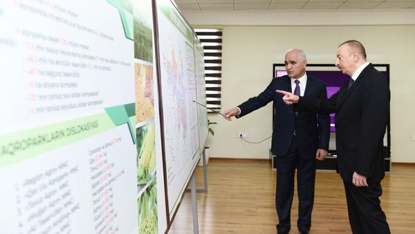 Президент Ильхам Алиев принял участие в открытии ООО Регион Агро - Sputnik Азербайджан