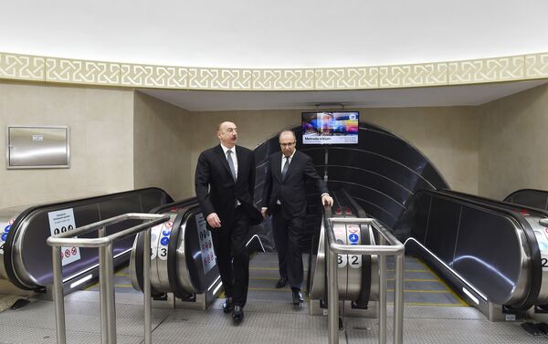 Ильхам Алиев ознакомился с работами, проделанными на станции метро Сахиль - Sputnik Азербайджан