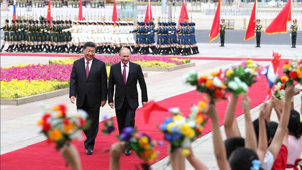 Церемония официальной встречи Президента России с Председателем КНР Си Цзиньпином - Sputnik Азербайджан