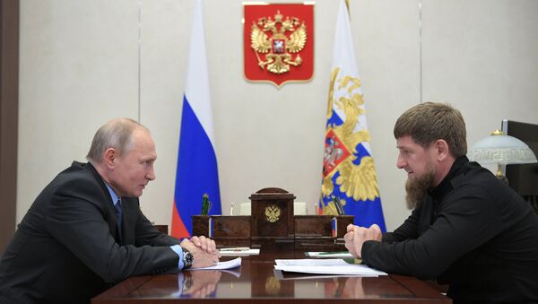 Президент РФ В. Путин встретился с главой Чечни Р. Кадыровым - Sputnik Азербайджан