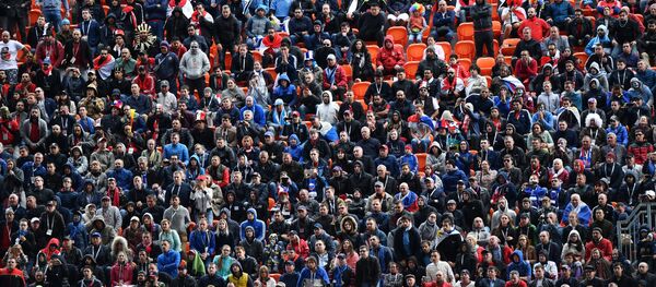 Болельщики во время матча группового этапа чемпионата мира по футболу между сборными Египта и Уругвая Болельщики во время матча группового этапа чемпионата мира по футболу между сборными Египта и Уругвая - Sputnik Азербайджан