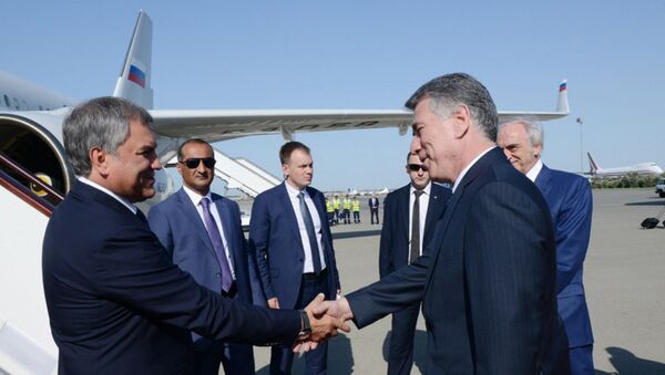 Председатель Госдумы РФ Вячеслав Володин прибыл с визитом в Азербайджан - Sputnik Азербайджан