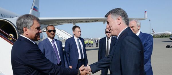 Председатель Госдумы РФ Вячеслав Володин прибыл с визитом в Азербайджан - Sputnik Азербайджан