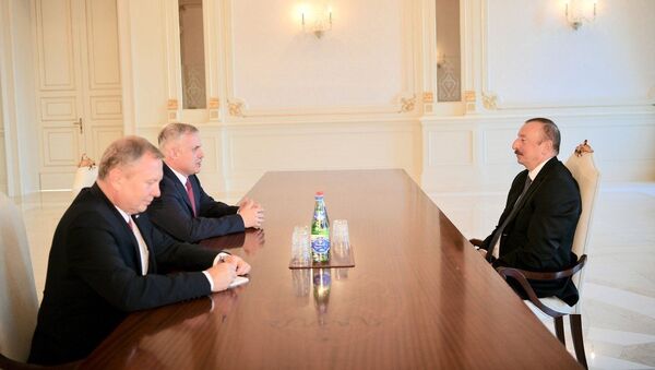 Президент Ильхам Алиев принял делегацию во главе с государственным секретарем Совета Безопасности Беларуси - Sputnik Азербайджан