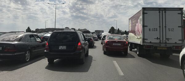 Sumqayıt-Bakı yolunda tıxac - Sputnik Азербайджан