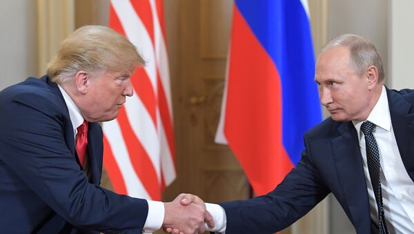 Встреча президента РФ Владимира Путина и президента США Дональда Трампа в Хельсинки - Sputnik Азербайджан