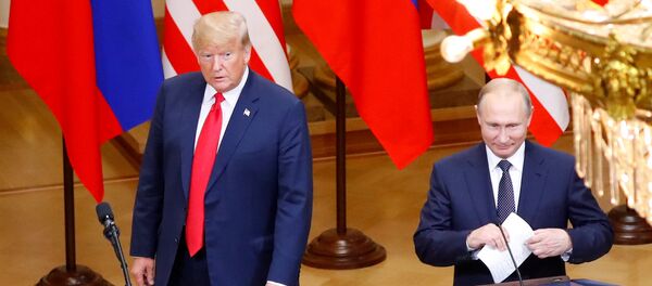 Встреча Владимира Путина и Дональда Трампа Встреча Владимира Путина и Дональда Трампа - Sputnik Азербайджан