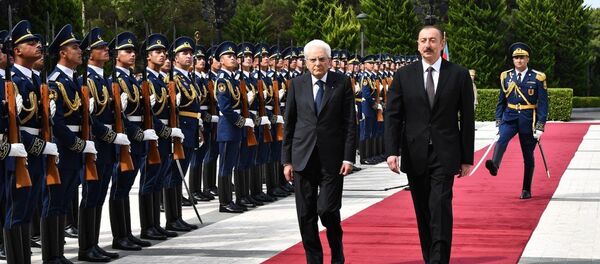 Церемония официальной встречи Президента Италии Церемония официальной встречи Президента Италии - Sputnik Азербайджан