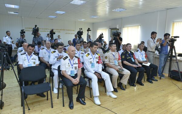 Пресс-конференция, проведенная в связи с церемонией открытия международных армейских игр Кубок моря - Sputnik Азербайджан