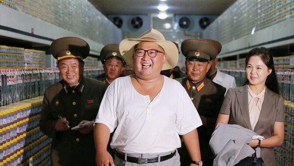 Лидер Северной Кореи Ким Чен Ын с супругой посетил Кымсанпхоскую фабрику обработки засоленных рыбных продуктов - Sputnik Азербайджан