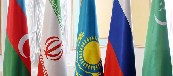 Флаги стран-участниц Каспийского саммита Флаги стран-участниц Каспийского саммита - Sputnik Азербайджан