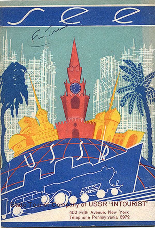 Туристическая брошюра 30-х годов, рекламирующий туризм в СССР - Sputnik Азербайджан