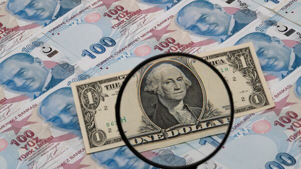 Доллар США и турецкие лиры - Sputnik Азербайджан
