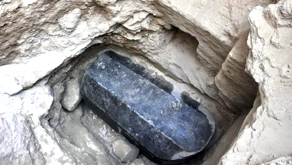 Огромный черный саркофаг обнаруженный в районе города Александрия - Sputnik Азербайджан