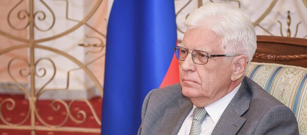 Посол России в Азербайджане Михаил Бочарников на пресс-конференции в Баку Посол России в Азербайджане Михаил Бочарников на пресс-конференции в Баку - Sputnik Азербайджан