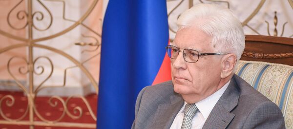 Посол России в Азербайджане Михаил Бочарников на пресс-конференции в Баку Посол России в Азербайджане Михаил Бочарников на пресс-конференции в Баку - Sputnik Азербайджан