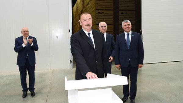 Prezident İlham Əliyev İsmayıllıda “Buta Qrup” MMC tərəfindən yaradılan aqroparkın açılışında - Sputnik Azərbaycan
