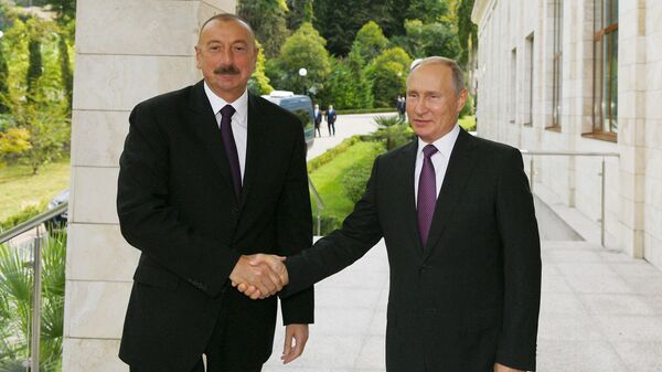 Президенты Азербайджана и РФ Ильхам Алиев и Владимир Путин, фото из архива - Sputnik Азербайджан