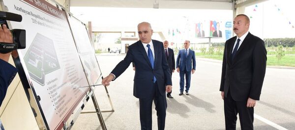 Президент Ильхам Алиев принял участие в открытии Масаллинского промышленного квартала Президент Ильхам Алиев принял участие в открытии Масаллинского промышленного квартала - Sputnik Азербайджан