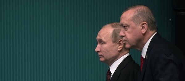 Президент РФ Владимир Путин и президент Турецкой Республики Реджеп Тайип Эрдоган, фото из архива - Sputnik Азербайджан