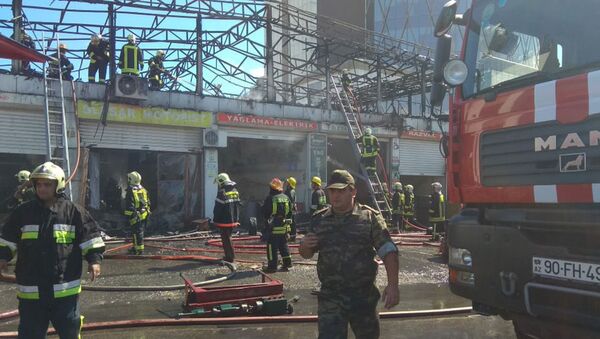 Пожар в бакинском кафе Хазар - Sputnik Azərbaycan