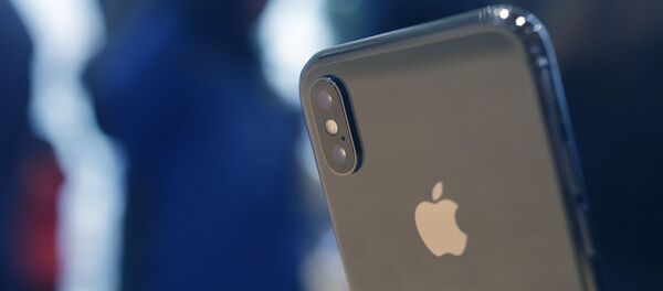 The Apple iPhone X sits on display at the new Apple Michigan Avenue store along the Chicago River Friday, Nov. 3, 2017, in Chicago. - Sputnik Азербайджан