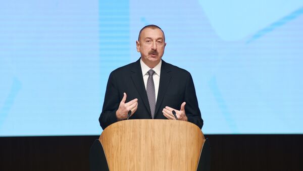 Выступление президента Азербайджана Ильхама Алиева на VI Бакинском Международном гуманитарном форуме. 25 октября 2018 года - Sputnik Азербайджан