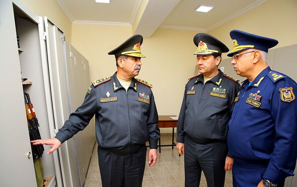 Министр обороны генерал-полковник Закир Гасанов и руководство министерства приняли участие в открытии новой воинской части ВВС - Sputnik Азербайджан