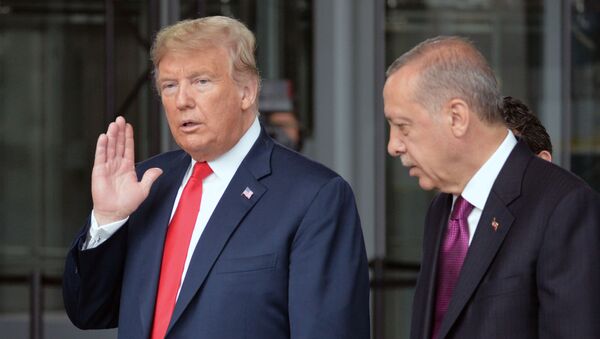Президент США Дональд Трамп (слева) и президент Турции Реджеп Тайип Эрдоган  - Sputnik Азербайджан