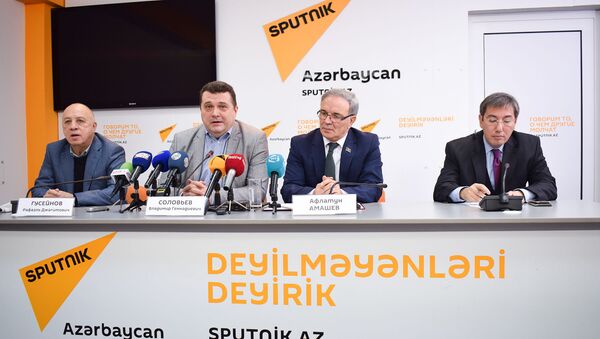 Пресс-конференция председателя Союза журналистов России Владимира Соловьева - Sputnik Азербайджан