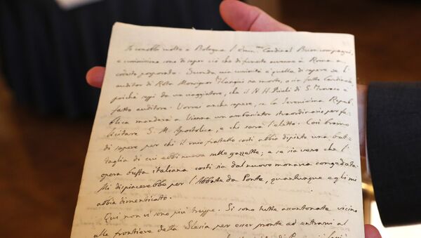 Предсмертная  записка французского поэта XIX века Шарля Бодлера, адресованная балерине Жанне Дюваль - Sputnik Азербайджан