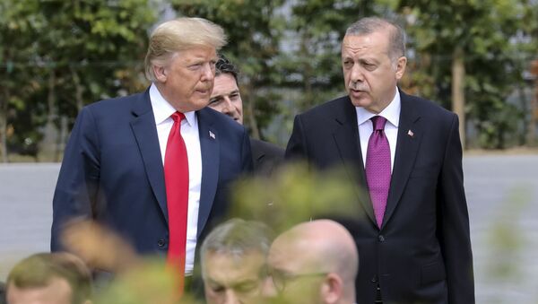 Президент США Дональд Трамп (слева) и президент Турции Реджеп Тайип Эрдоган - Sputnik Азербайджан