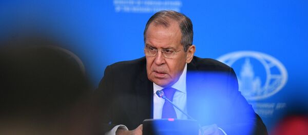 Министр иностранных дел РФ Сергей Лавров на пресс-конференции в Москве - Sputnik Азербайджан