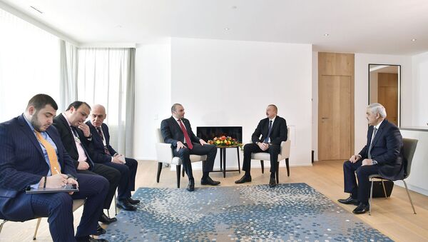 İlham Əliyev Gürcüstanın Baş naziri Mamuka Baxtadze ilə görüşüb - Sputnik Azərbaycan